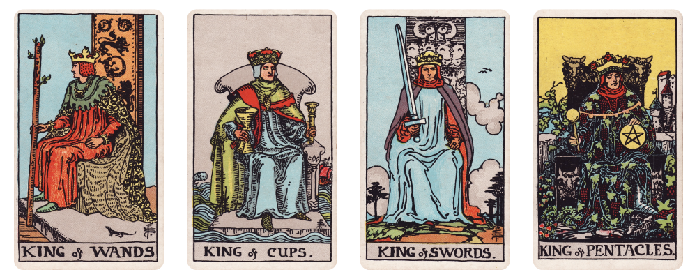 King of Wands, Cups, Swords, Pentacles
