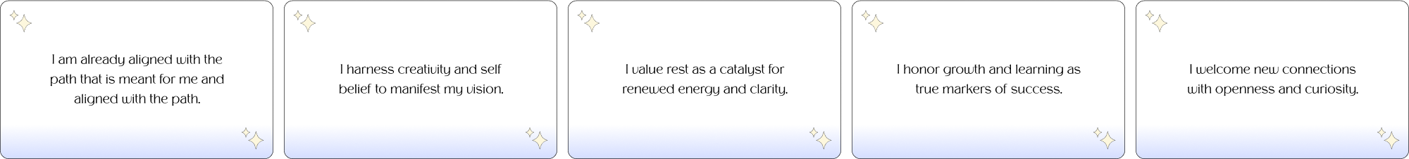 Example of 5 Weekly Affirmations